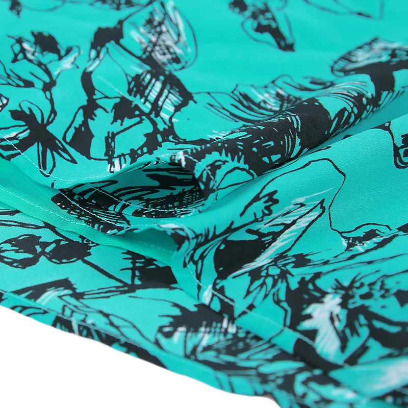 I163 Women floral print ruffle collar sleeveless A-line dress