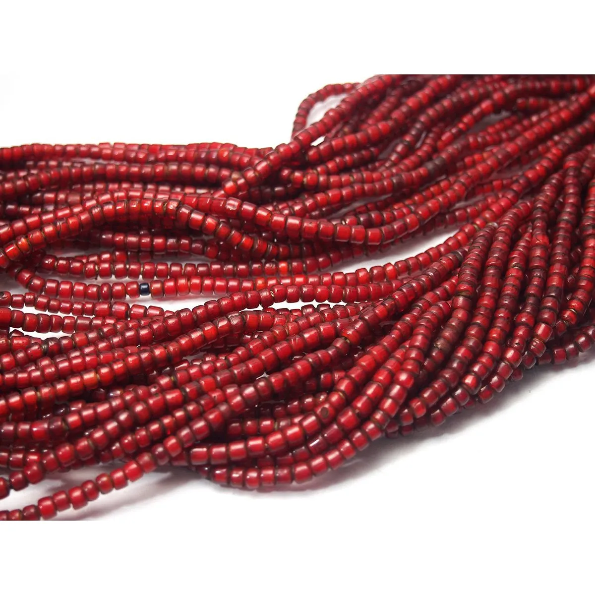 Indian Naga "White Heart" Bead Heirloom Tamba Necklace