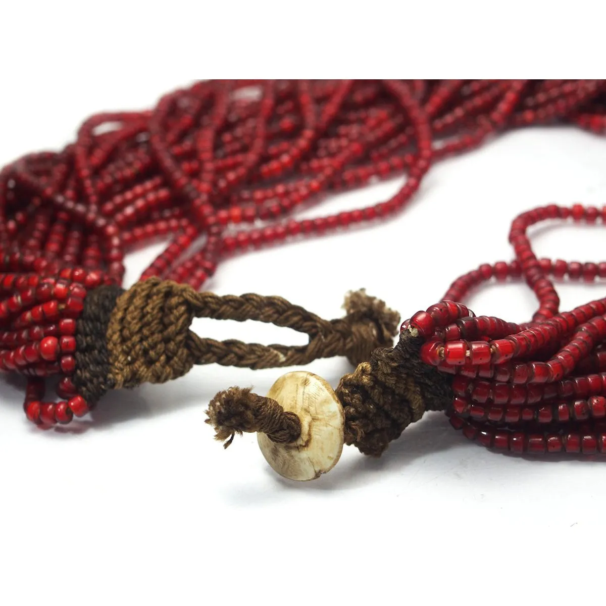 Indian Naga "White Heart" Bead Heirloom Tamba Necklace