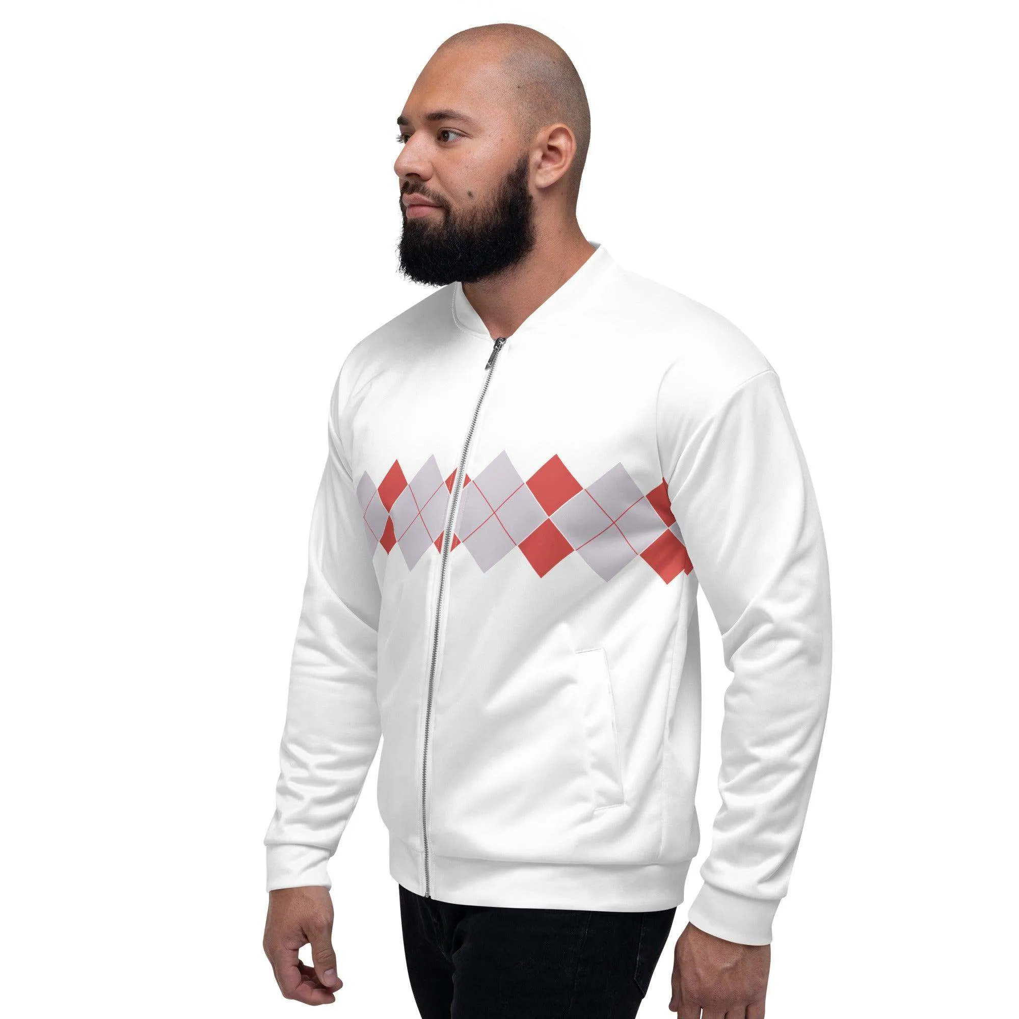 Ivan Lendl Argyll Red Grey Bomber Jacket