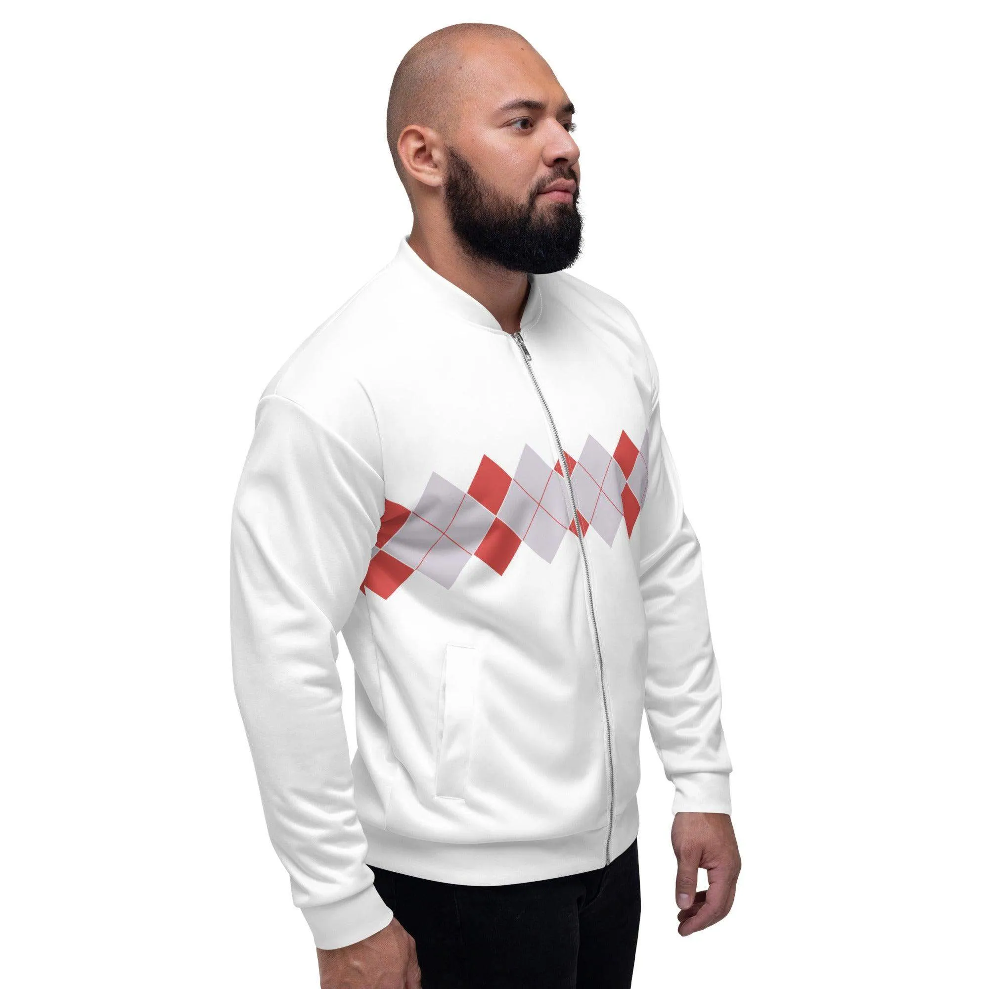 Ivan Lendl Argyll Red Grey Bomber Jacket
