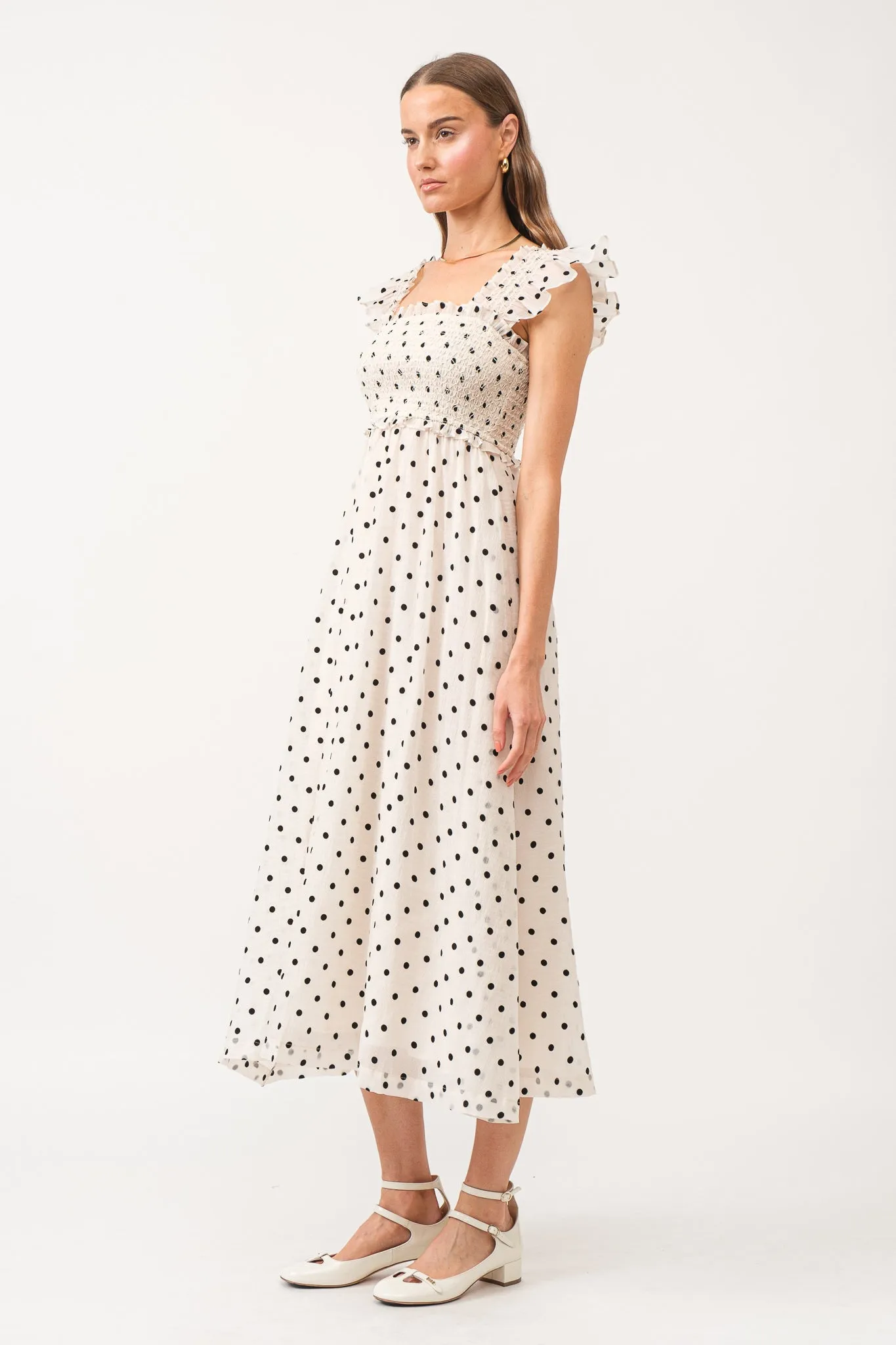 Jacquelyn Off White Midi Dress