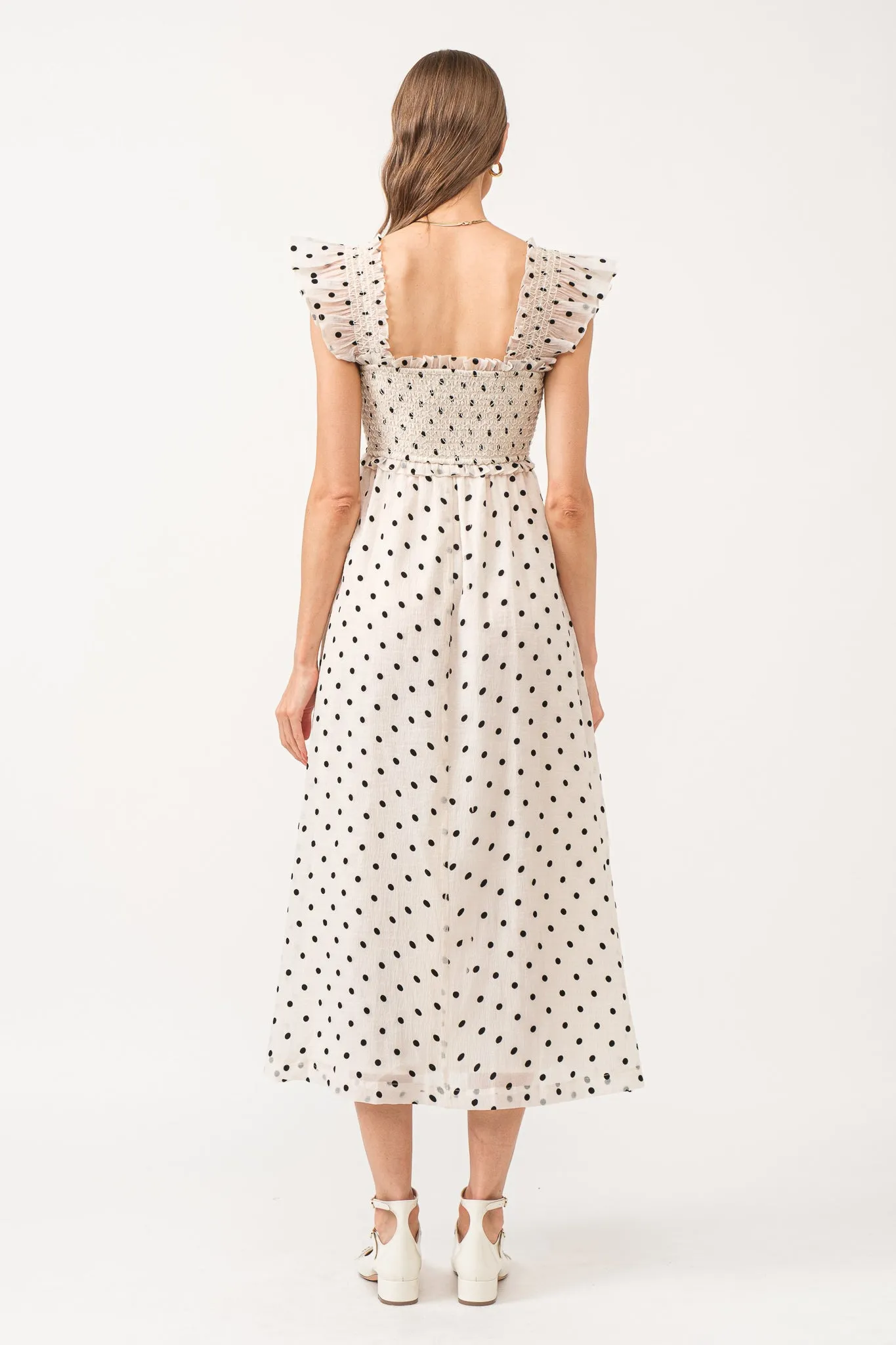 Jacquelyn Off White Midi Dress