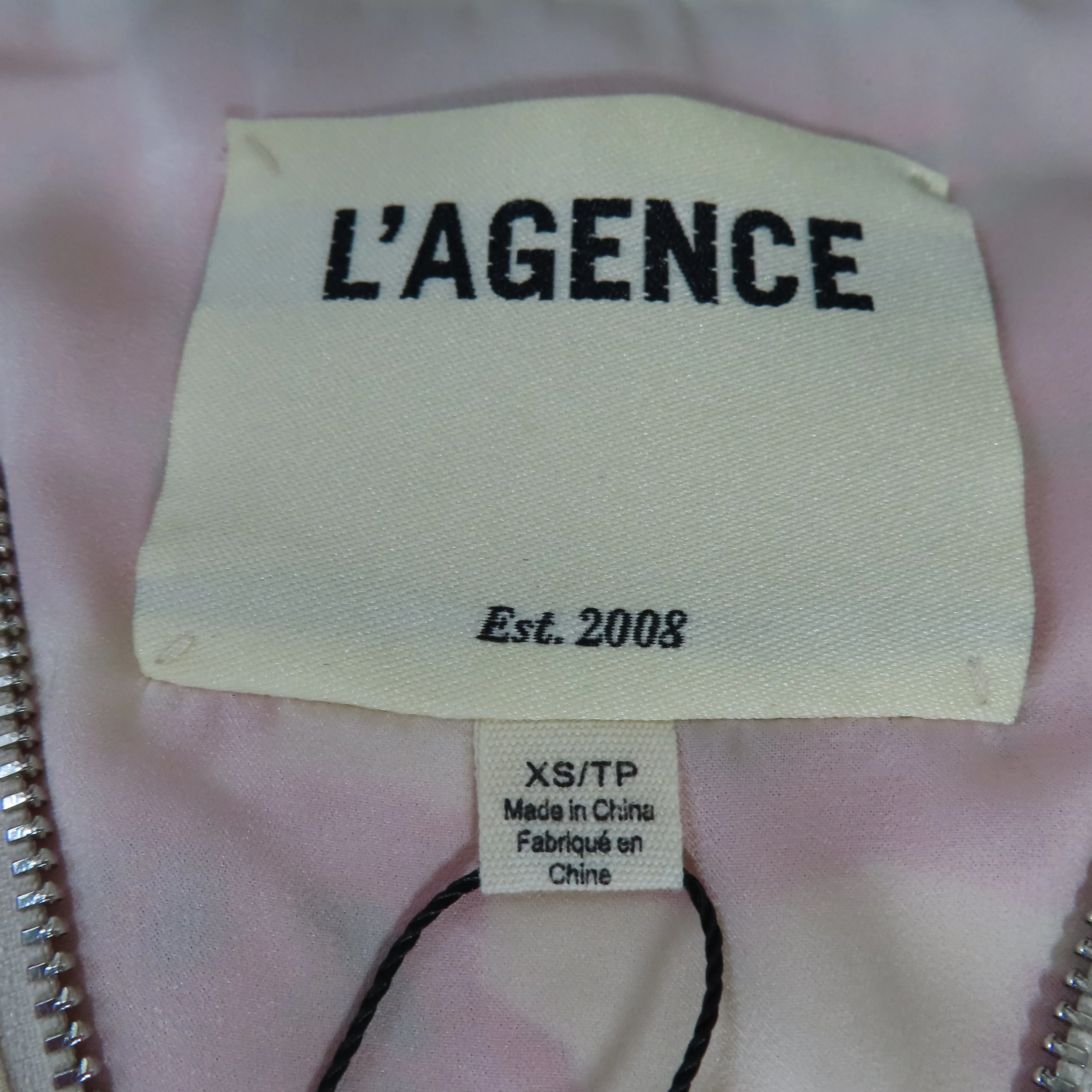 L'AGENCE Ollie Silk Dawn Rosewood Print Full Zip Bomber Jacket XS