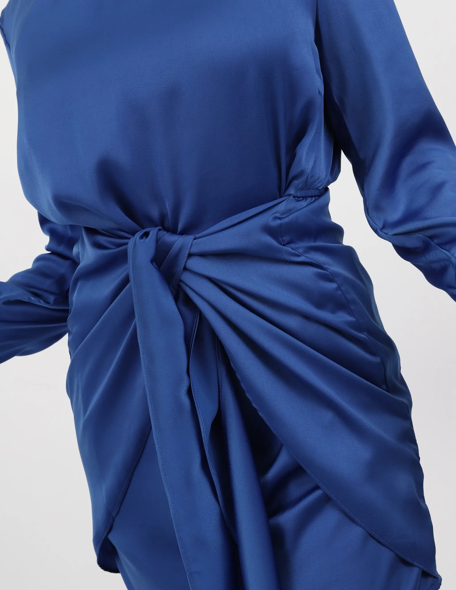 Lux Satin Tie Midi Dress
