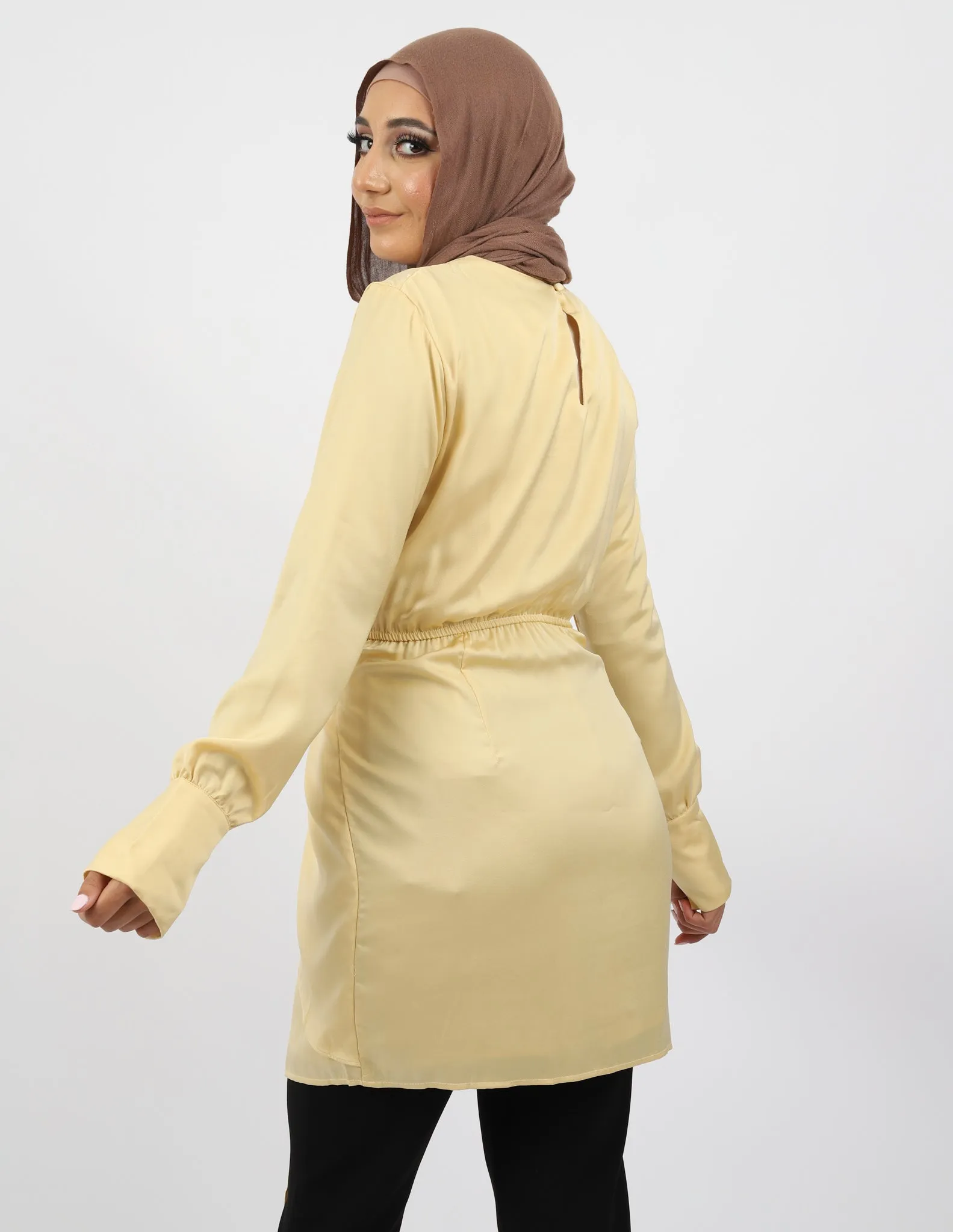 Lux Satin Tie Midi Dress