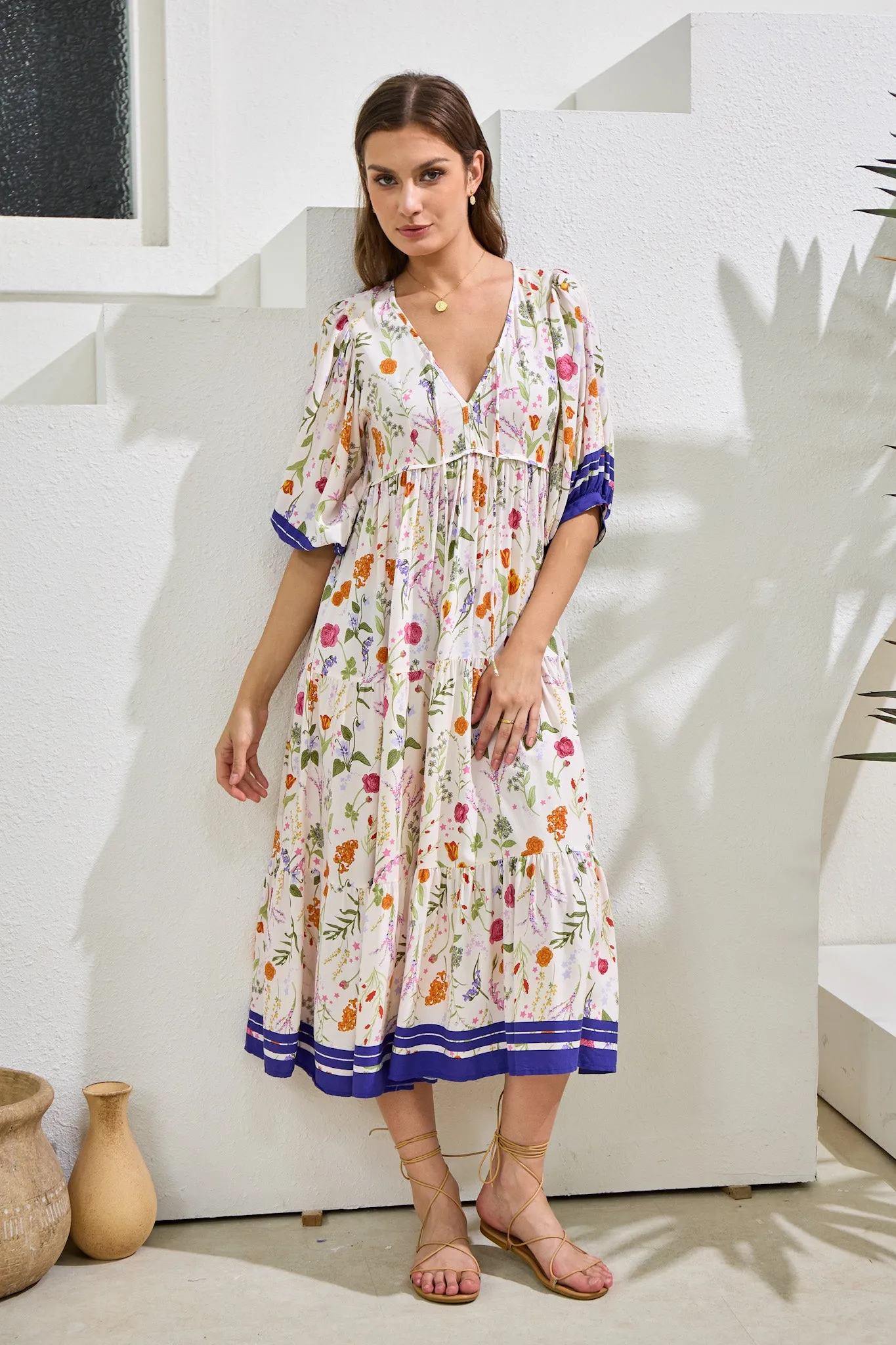 Lyvanne Multicolour Floral Midi Dress