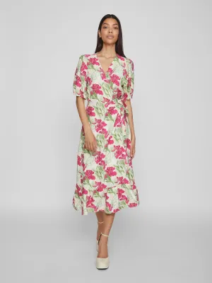 MACY 2/4 MIDI DRESS (BIRCH/PINK FLOWER)