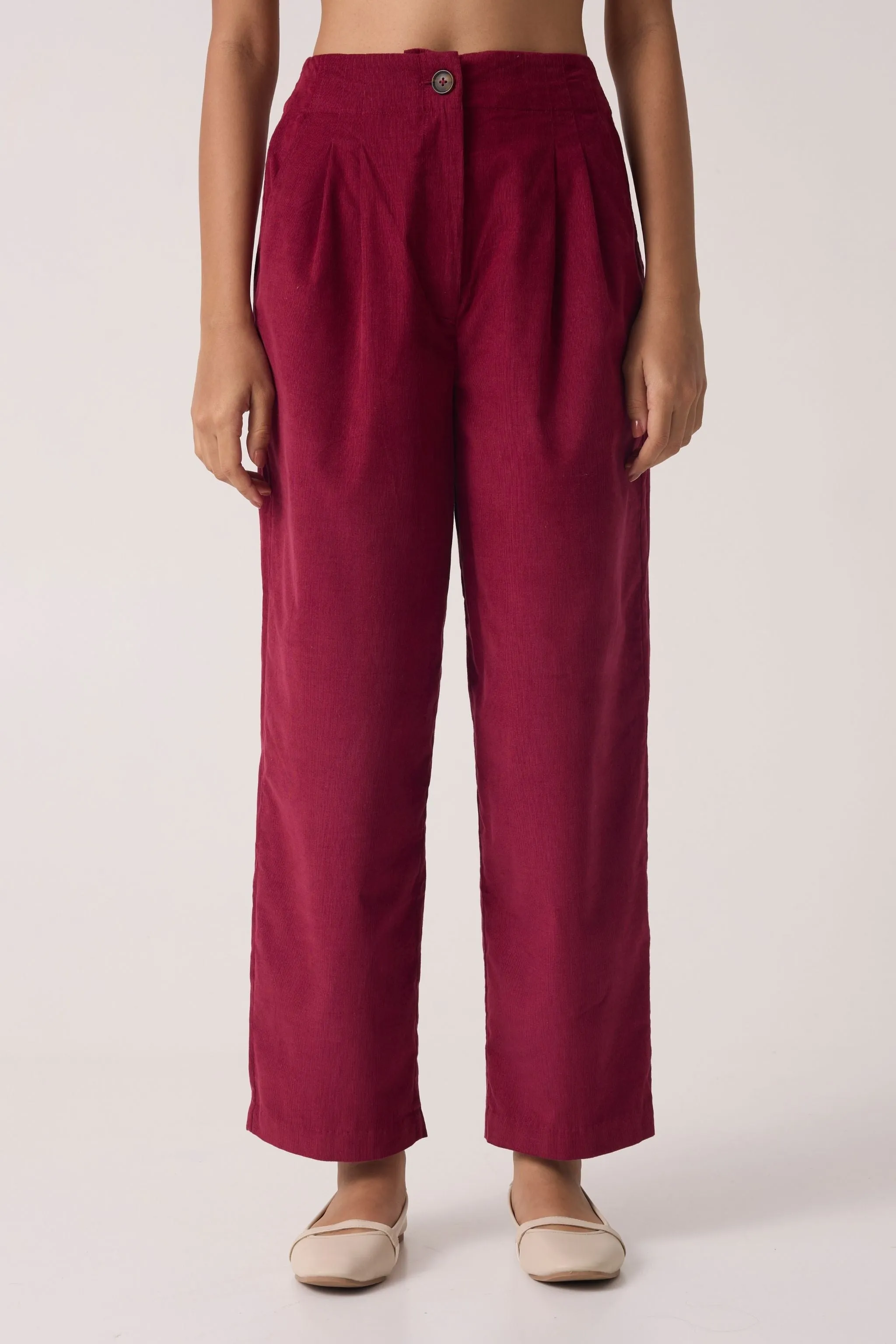 Margit Cherry Corduroy Pants | Relove