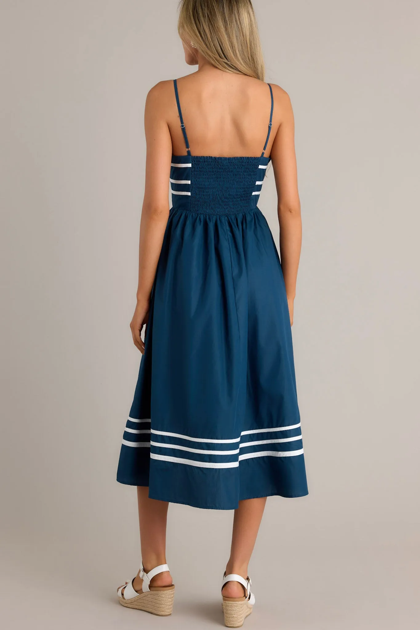 Maritime Majesty Navy Midi Dress