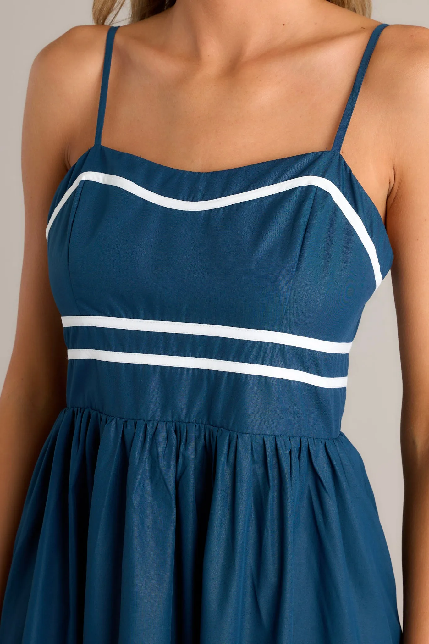 Maritime Majesty Navy Midi Dress