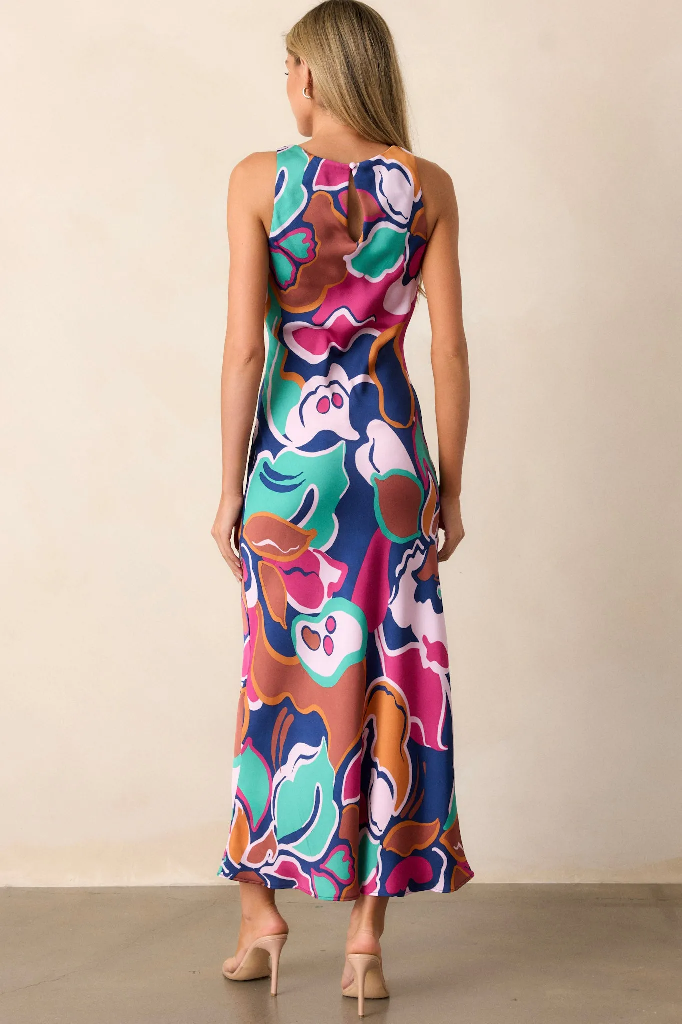 MINKPINK Lottie Abstract Floral Bias Midi Dress