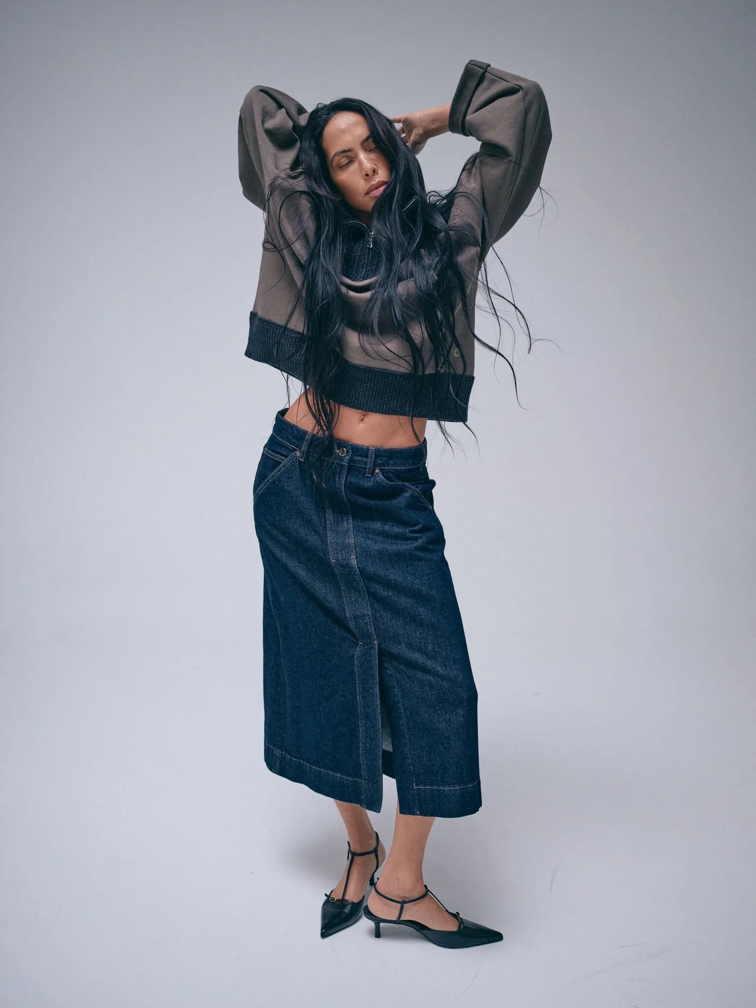 MMHSharp Rinse Denim Skirt