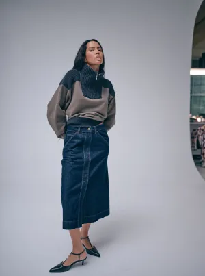 MMHSharp Rinse Denim Skirt