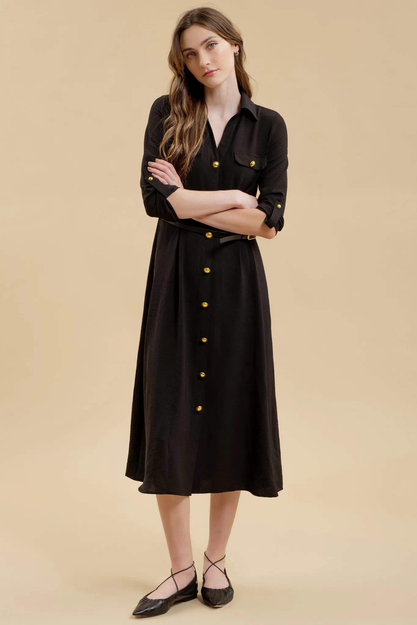 Monica Midi Dress - Black