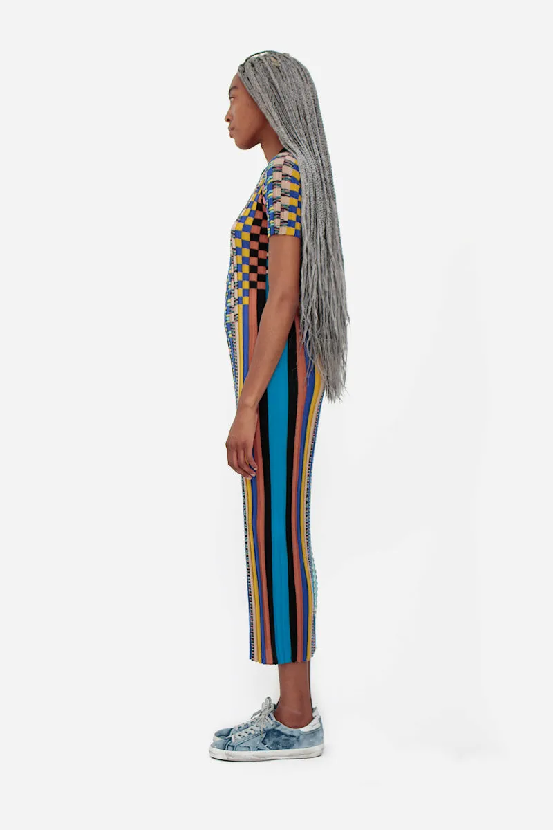 MULTI STRIPE KNIT DRESS