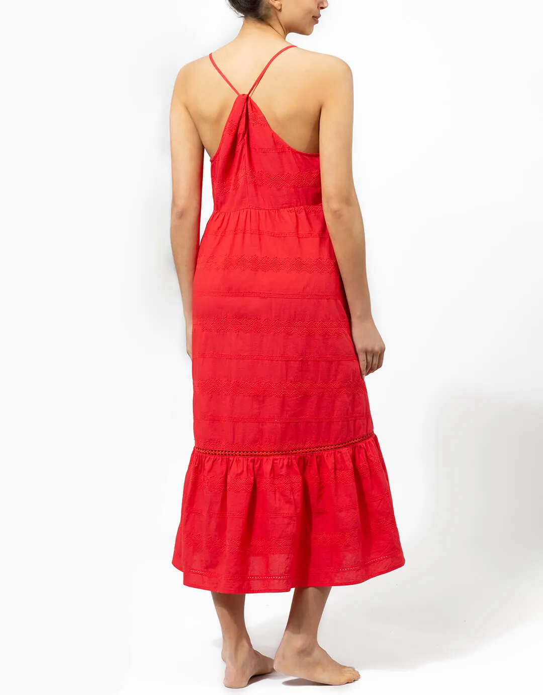Numana Scoop Neck Dress - Red