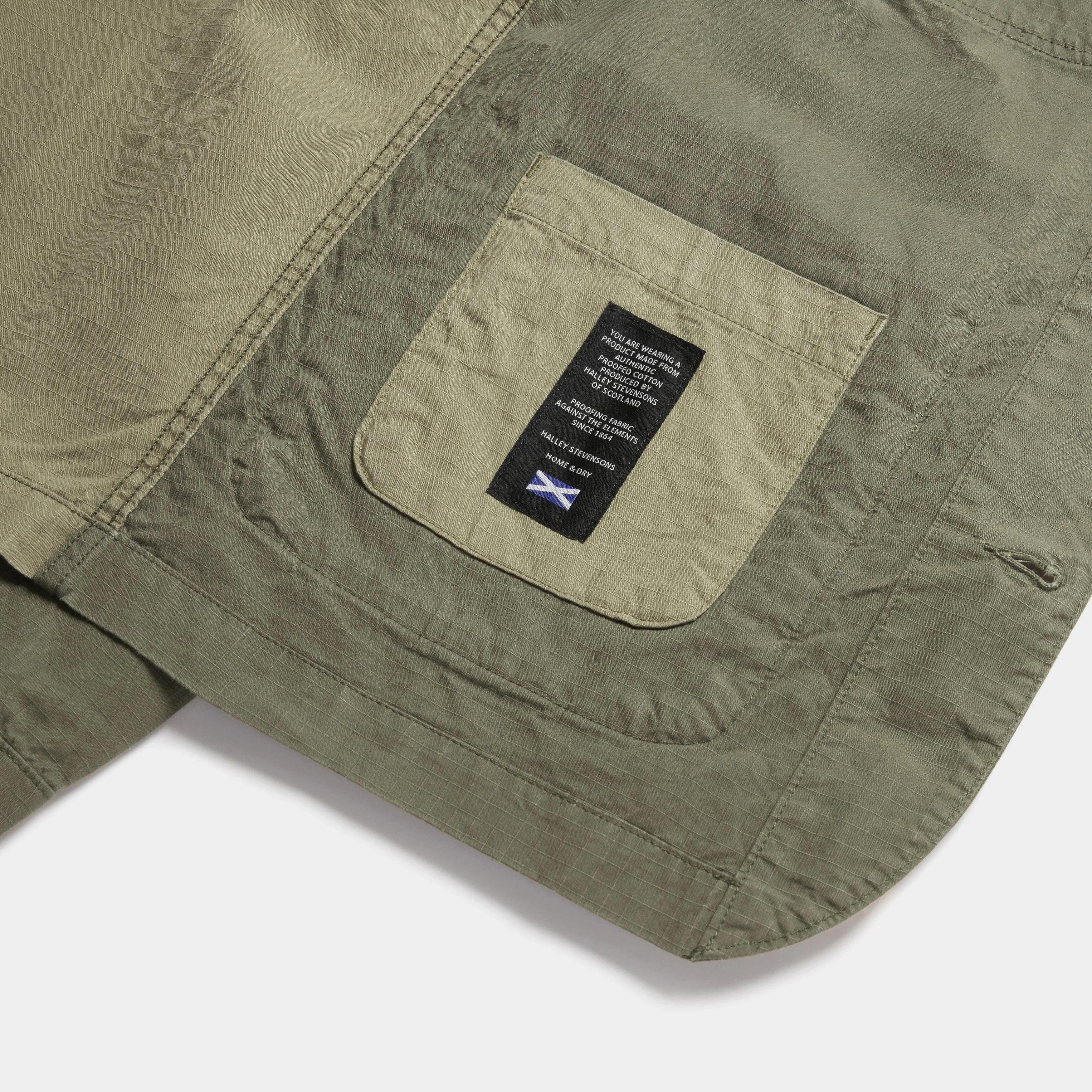 Organic Cotton Ripstop Utility Jacket Mk II (Dusky Green)