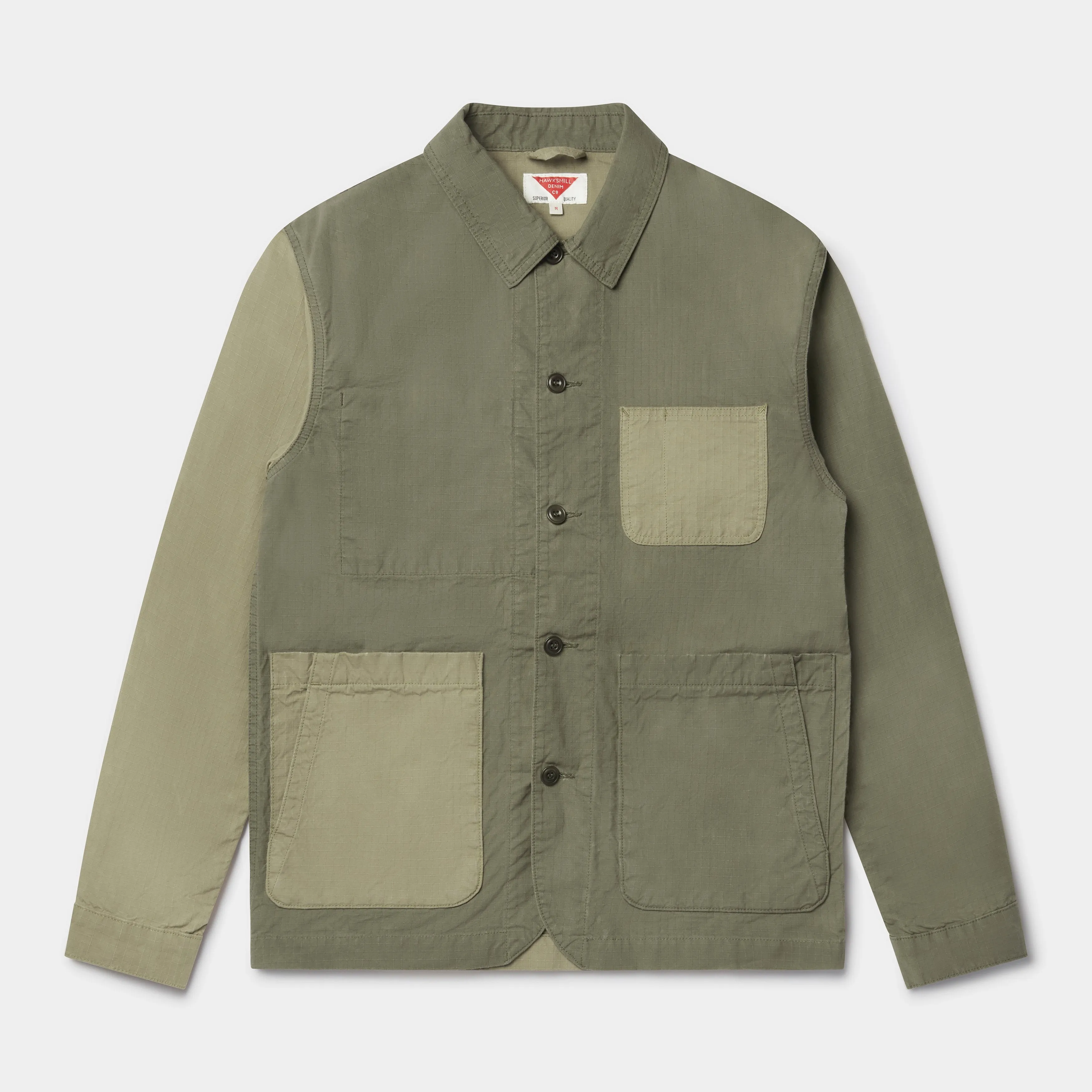 Organic Cotton Ripstop Utility Jacket Mk II (Dusky Green)