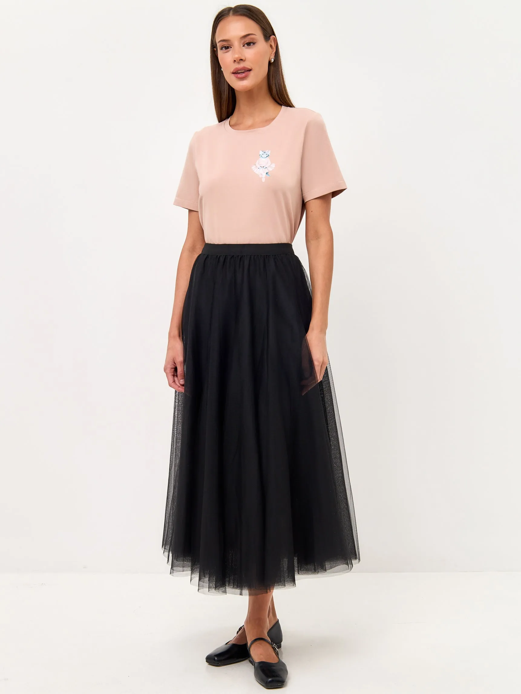 Pink Printed T-shirt BALLET CAT