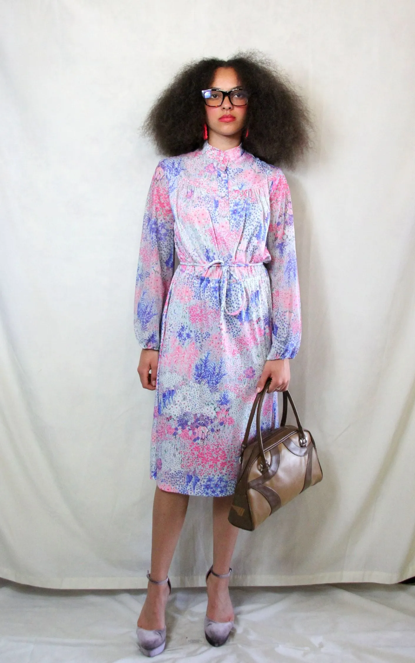 Pink Vintage Midi Tea Dress