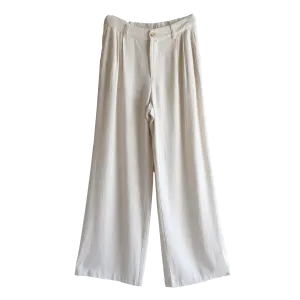 Pleated Front Linen Trouser