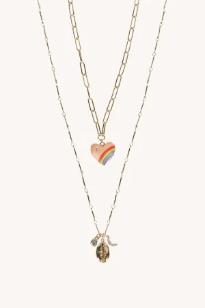 Rainbow Heart Layer Necklace