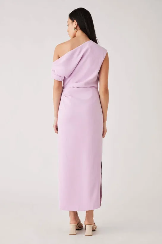 Regency Lilac Off Shoulder Midi Dress