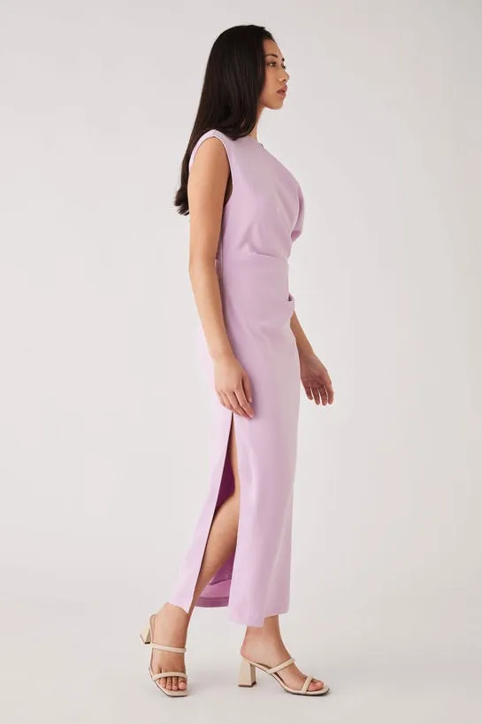 Regency Lilac Off Shoulder Midi Dress