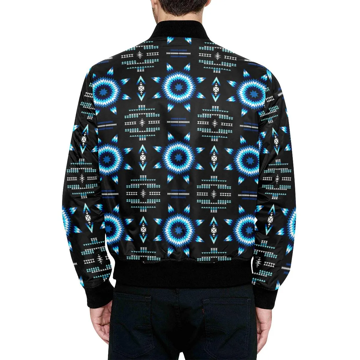 Rising Star Wolf Moon Unisex Heavy Bomber Jacket with Quilted Lining