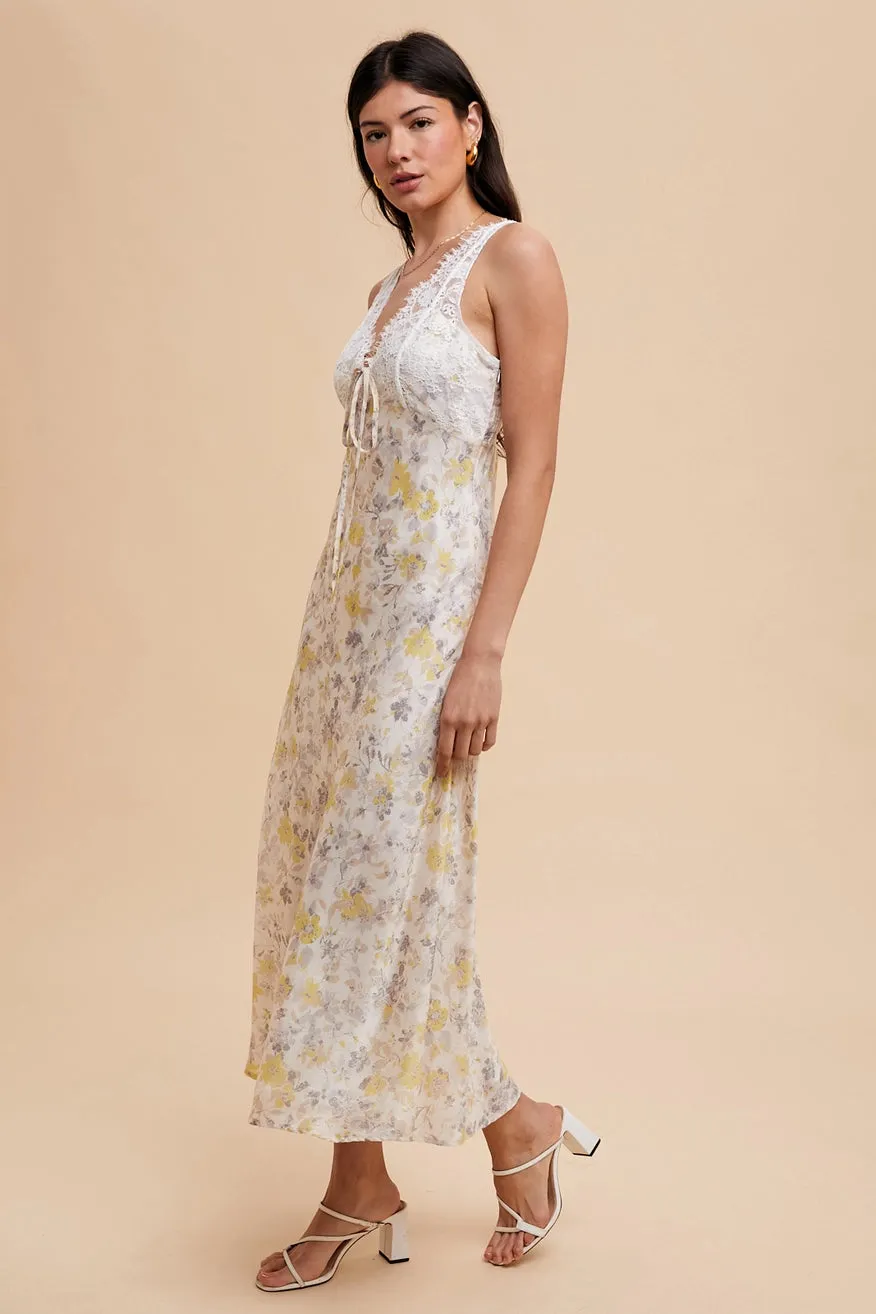 Scalloped Eyelash Lace Floral Dress