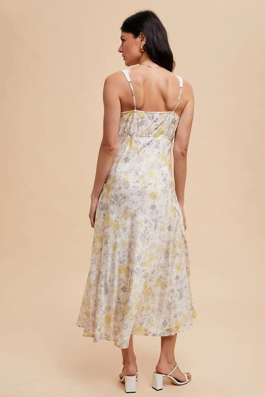 Scalloped Eyelash Lace Floral Dress