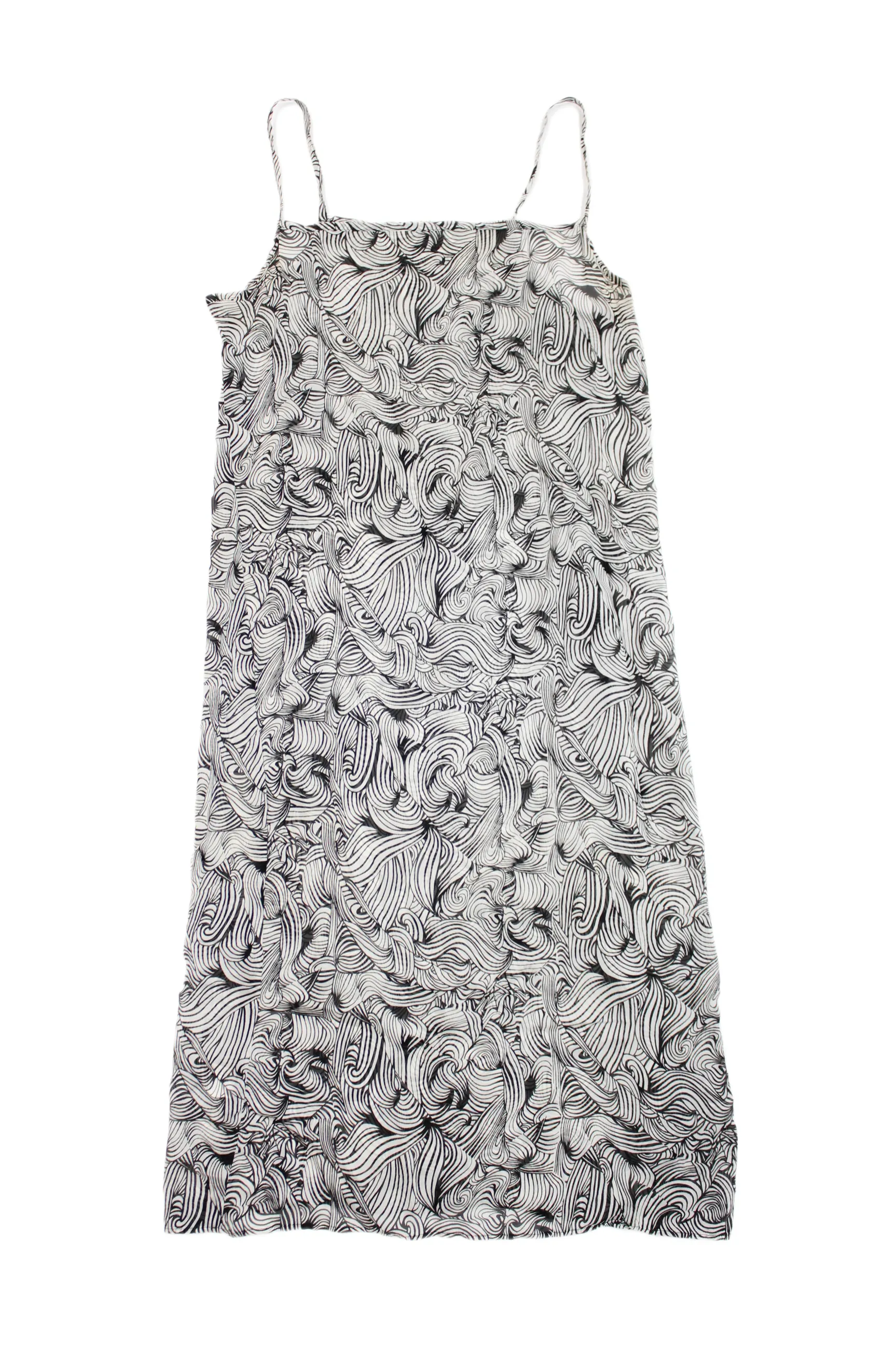 Sheer Swirl Print Slip Dress