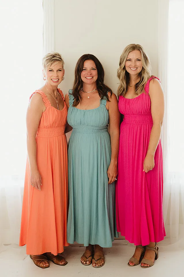 Sleeveless Square Neck Midi Dress