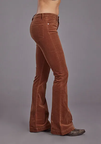 Stetson Women's No. 921 High Rise Corduroy Flare Jean in Brown