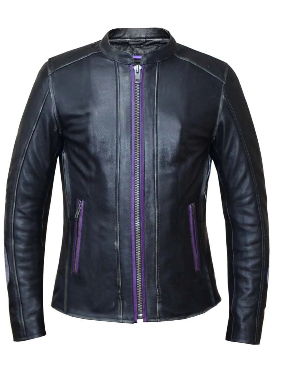 The Love of Wings (purple) Women's Leather Jacket