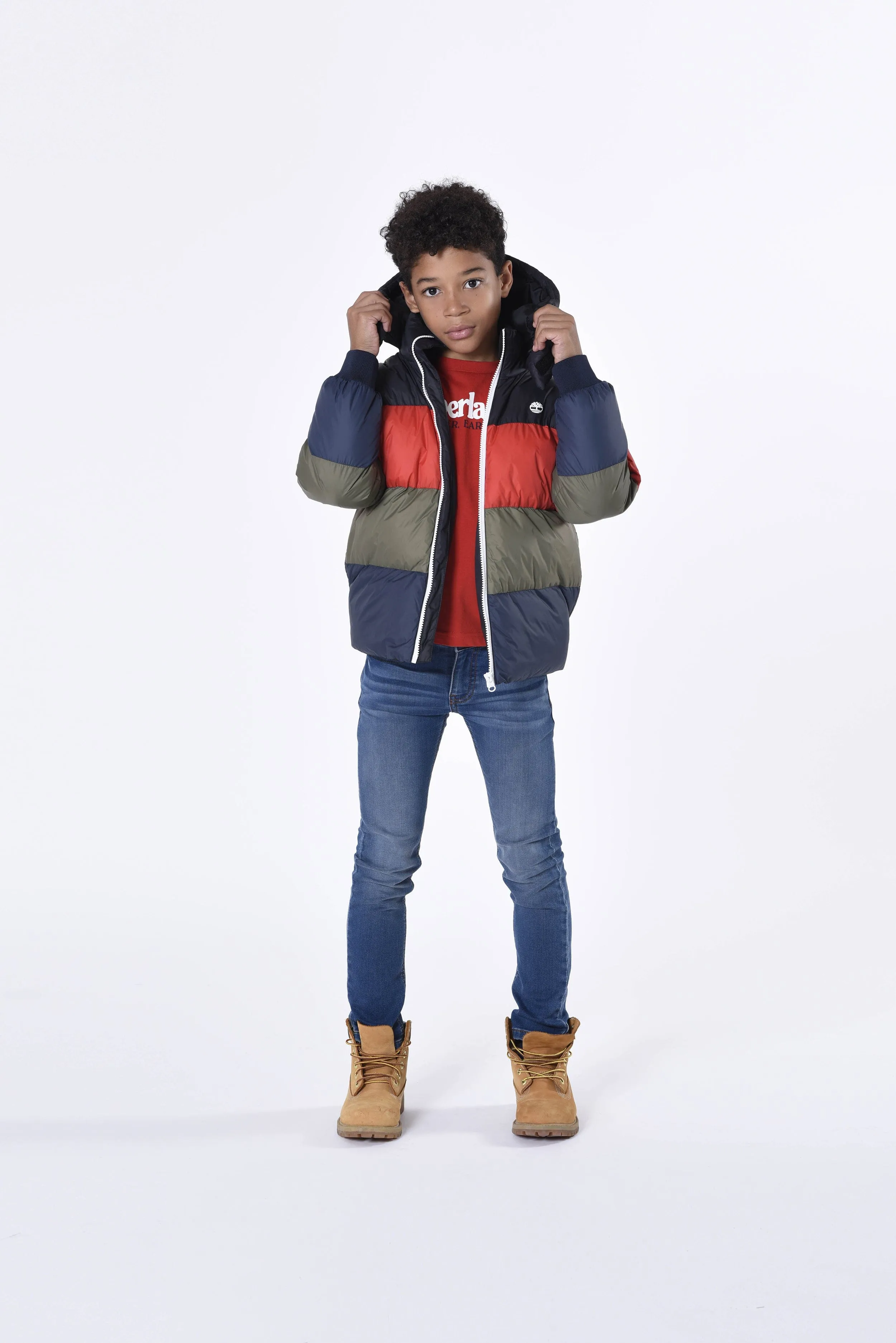 Timberland Boys Puffer Jacket in Multicolour