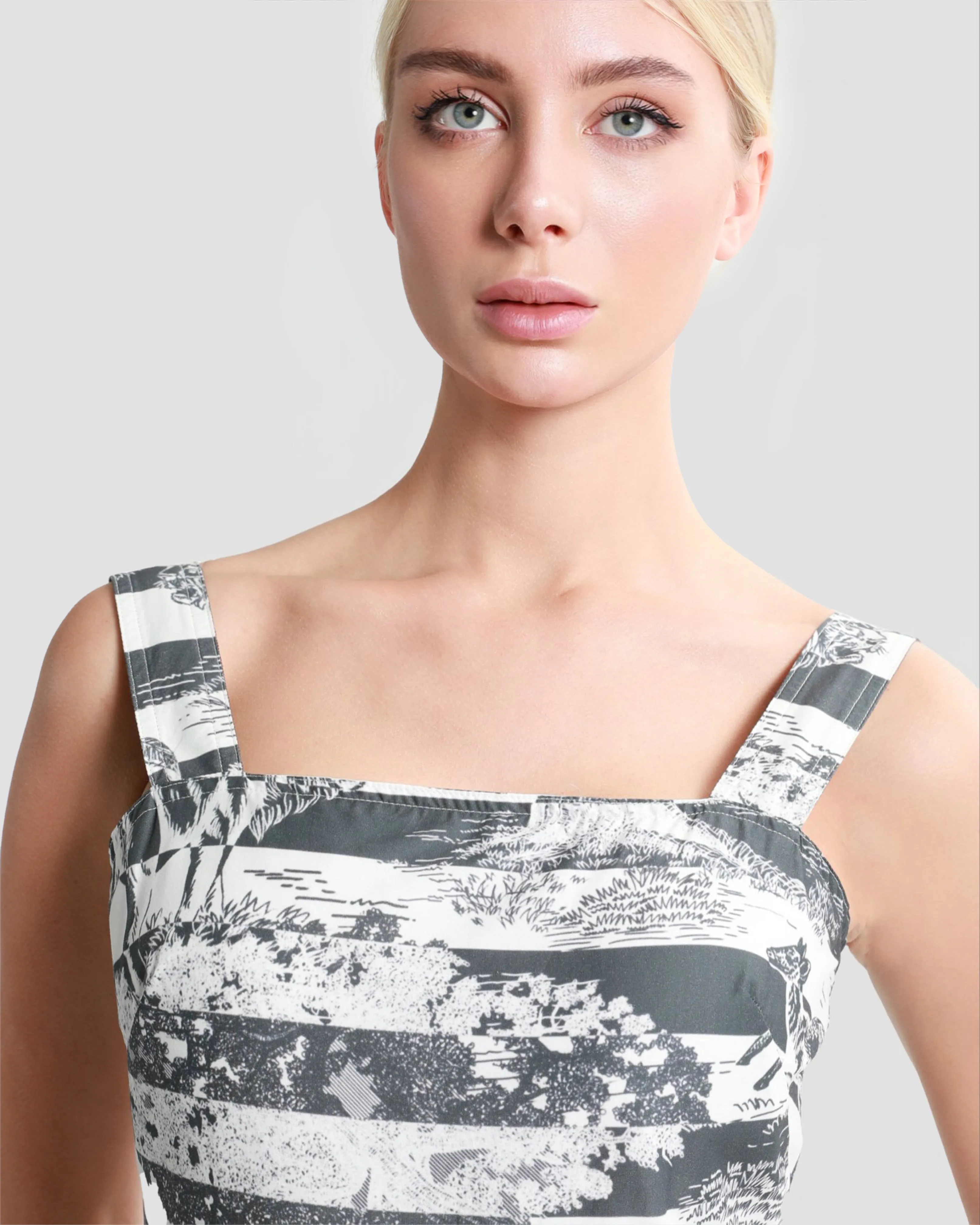 Toile Printed Midi Dress