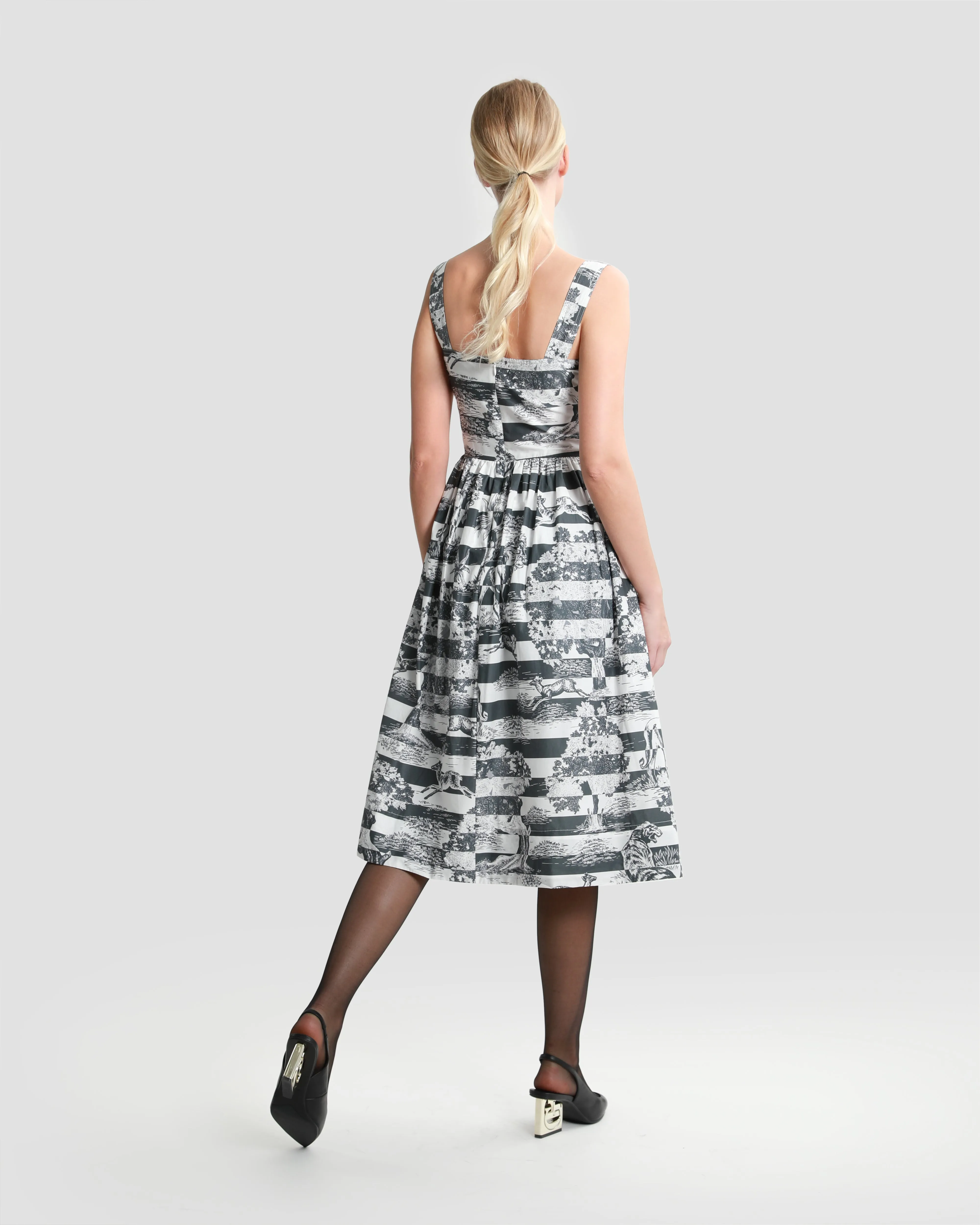 Toile Printed Midi Dress