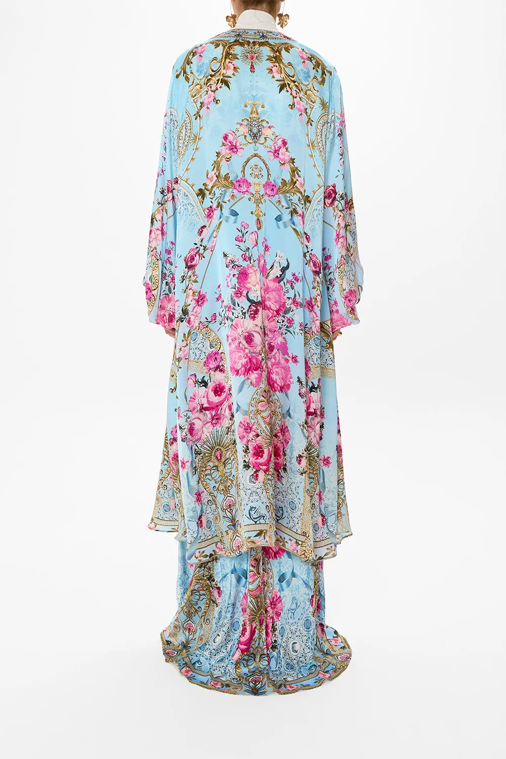 V NECK LONG BIAS SLIP DRESS WITH TRAIN DOWN THE GARDEN PATH