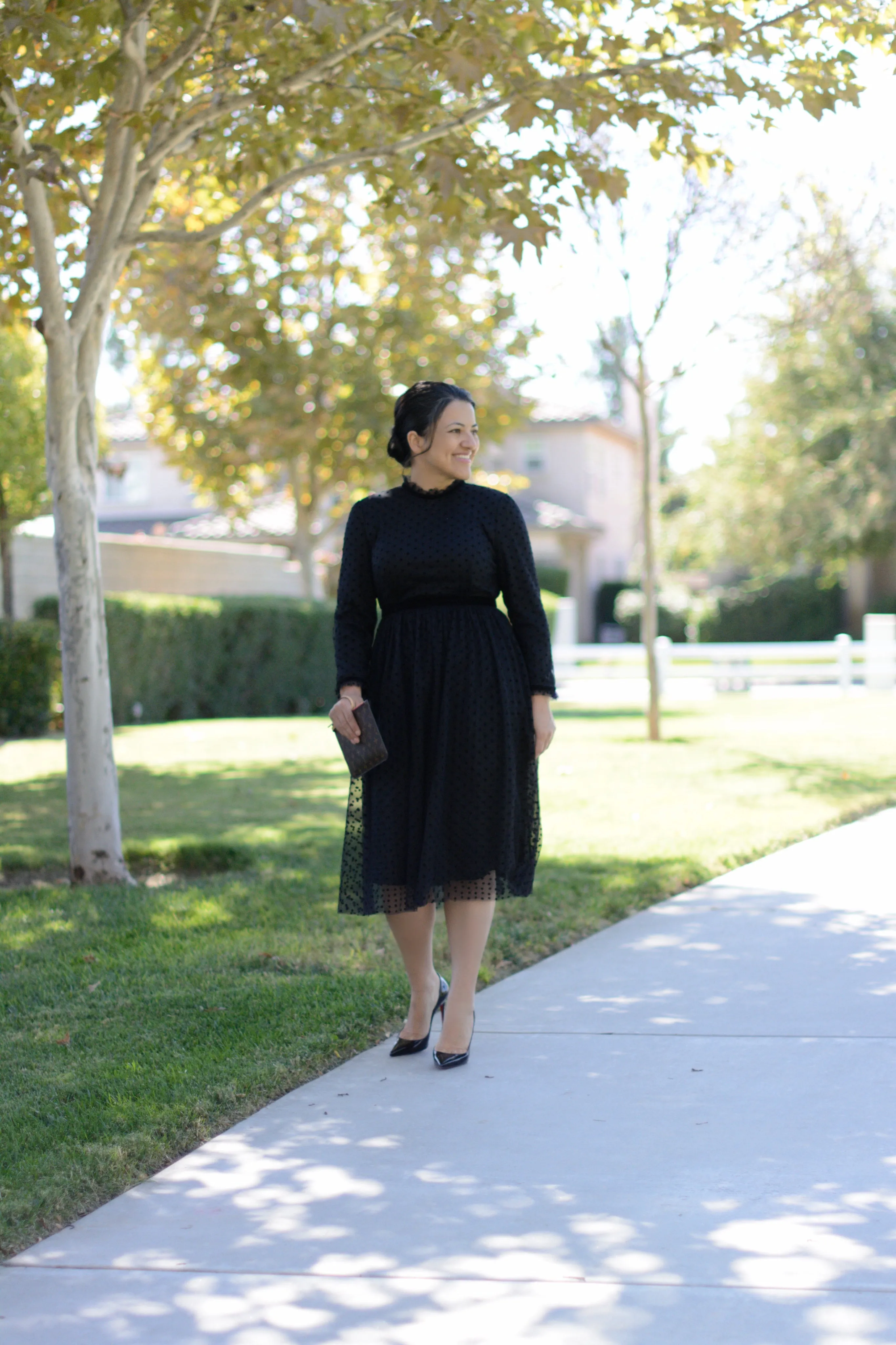 Versailles Black Tulle Dot Dress