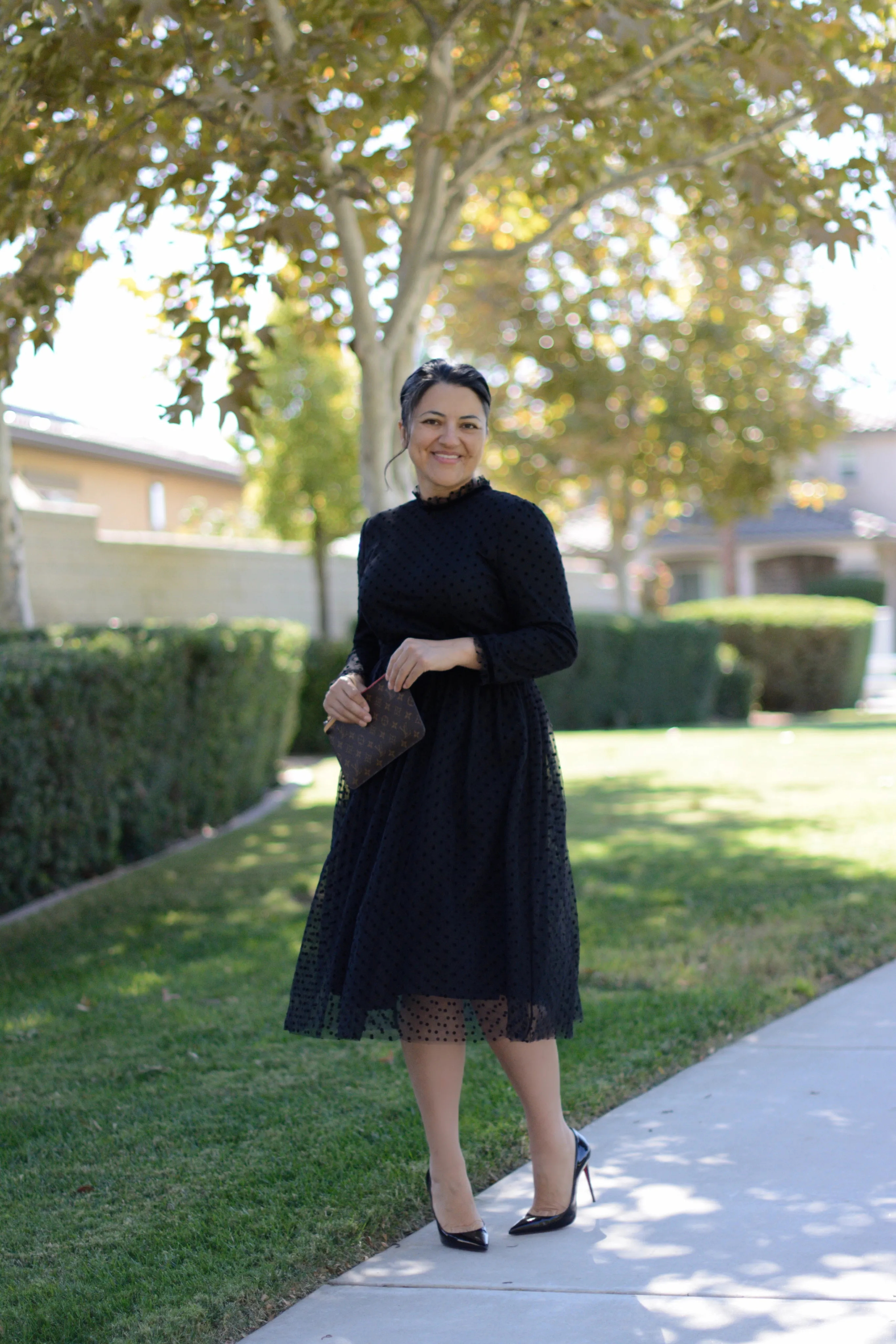 Versailles Black Tulle Dot Dress