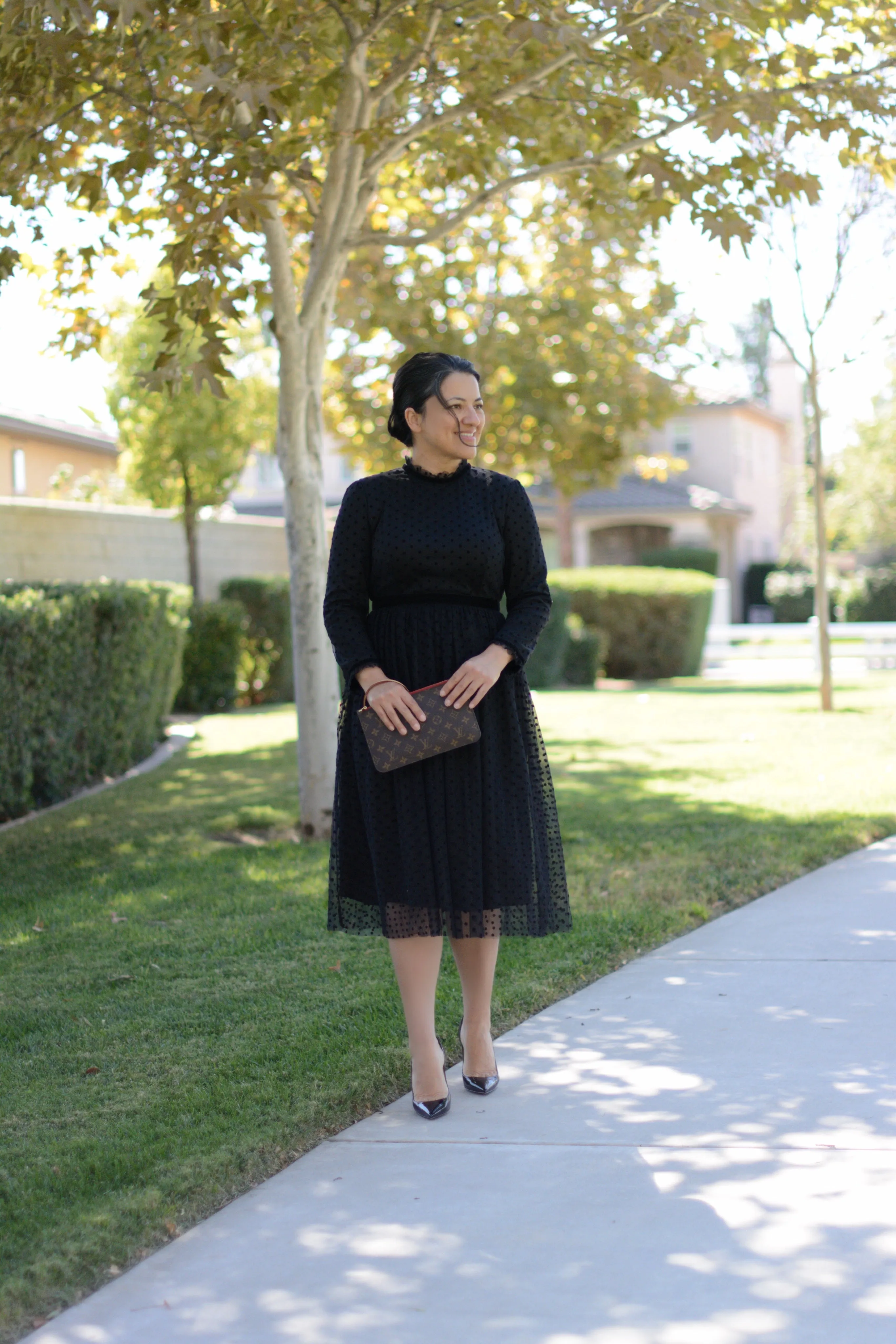 Versailles Black Tulle Dot Dress