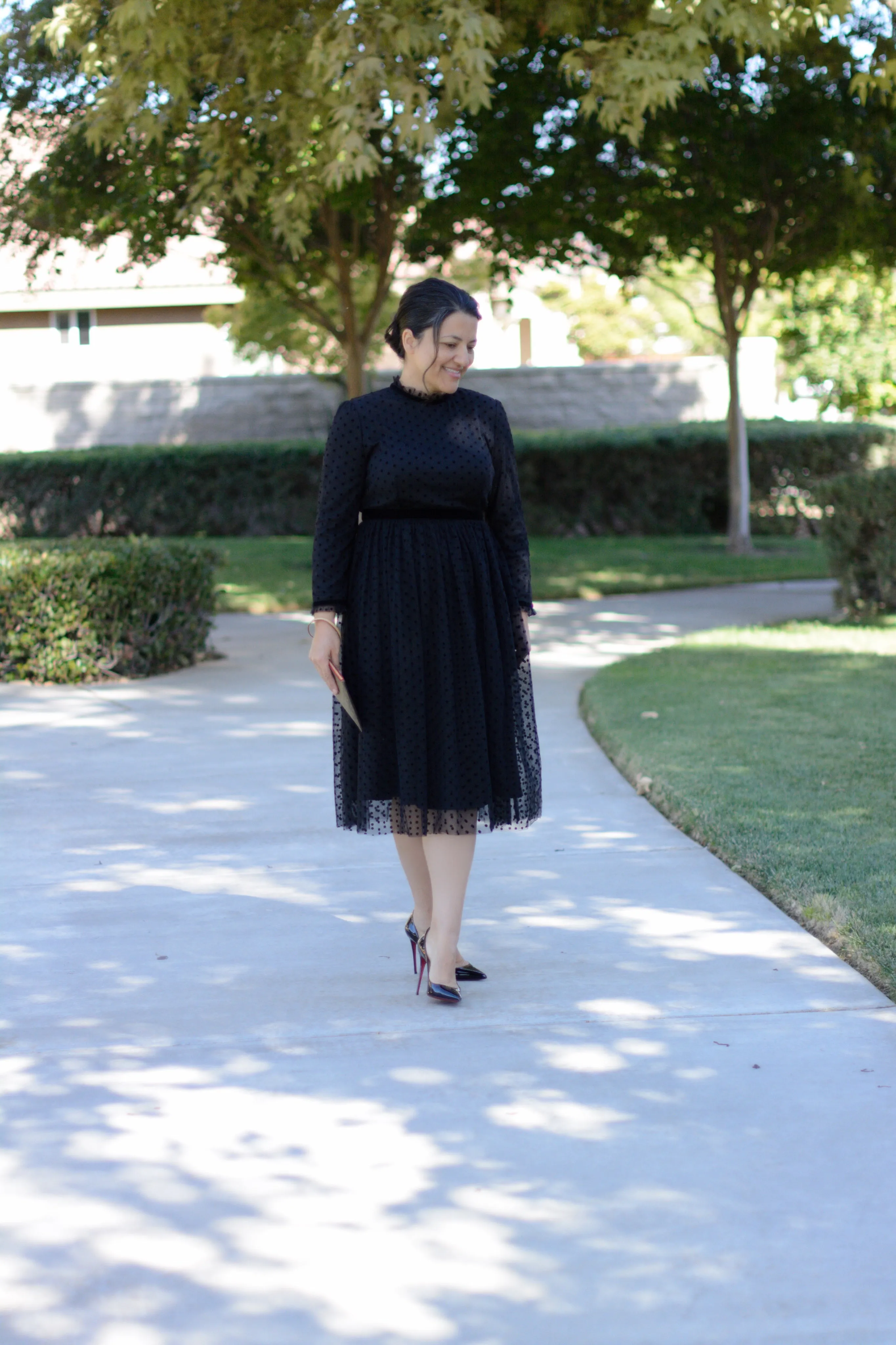 Versailles Black Tulle Dot Dress
