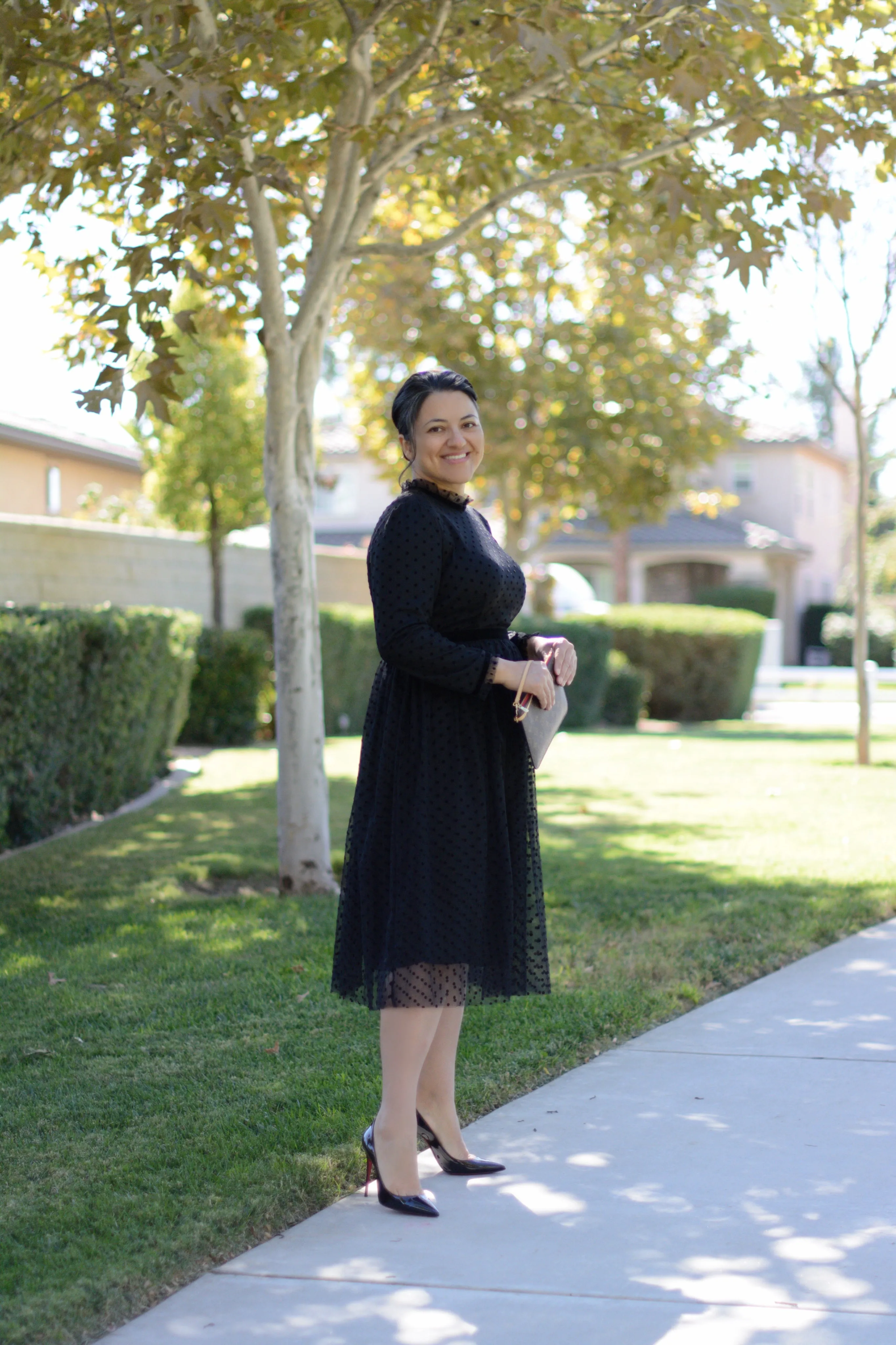 Versailles Black Tulle Dot Dress