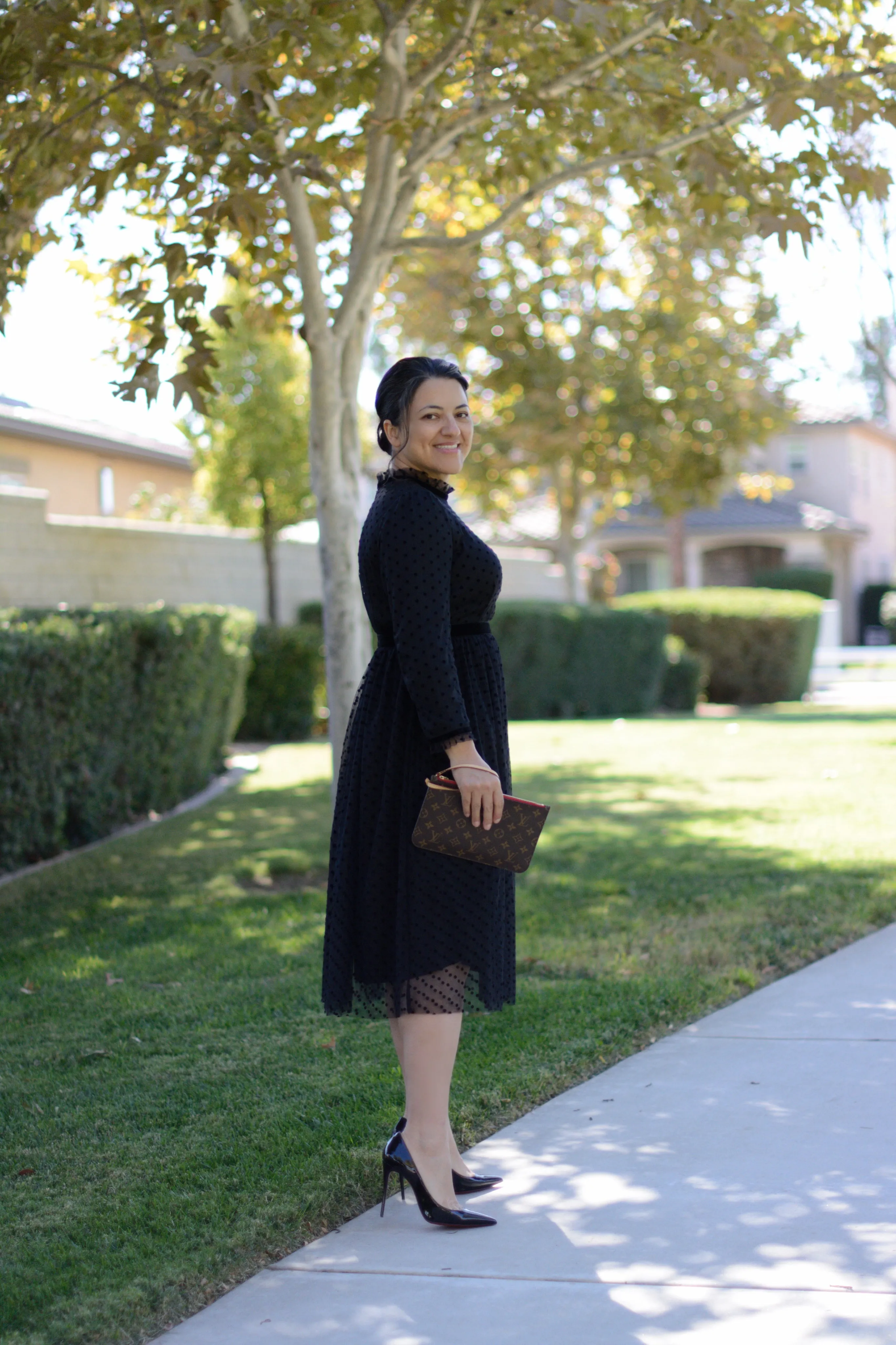 Versailles Black Tulle Dot Dress