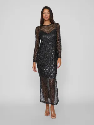VIDANCE SEQUIN MAXI DRESS (BLACK)