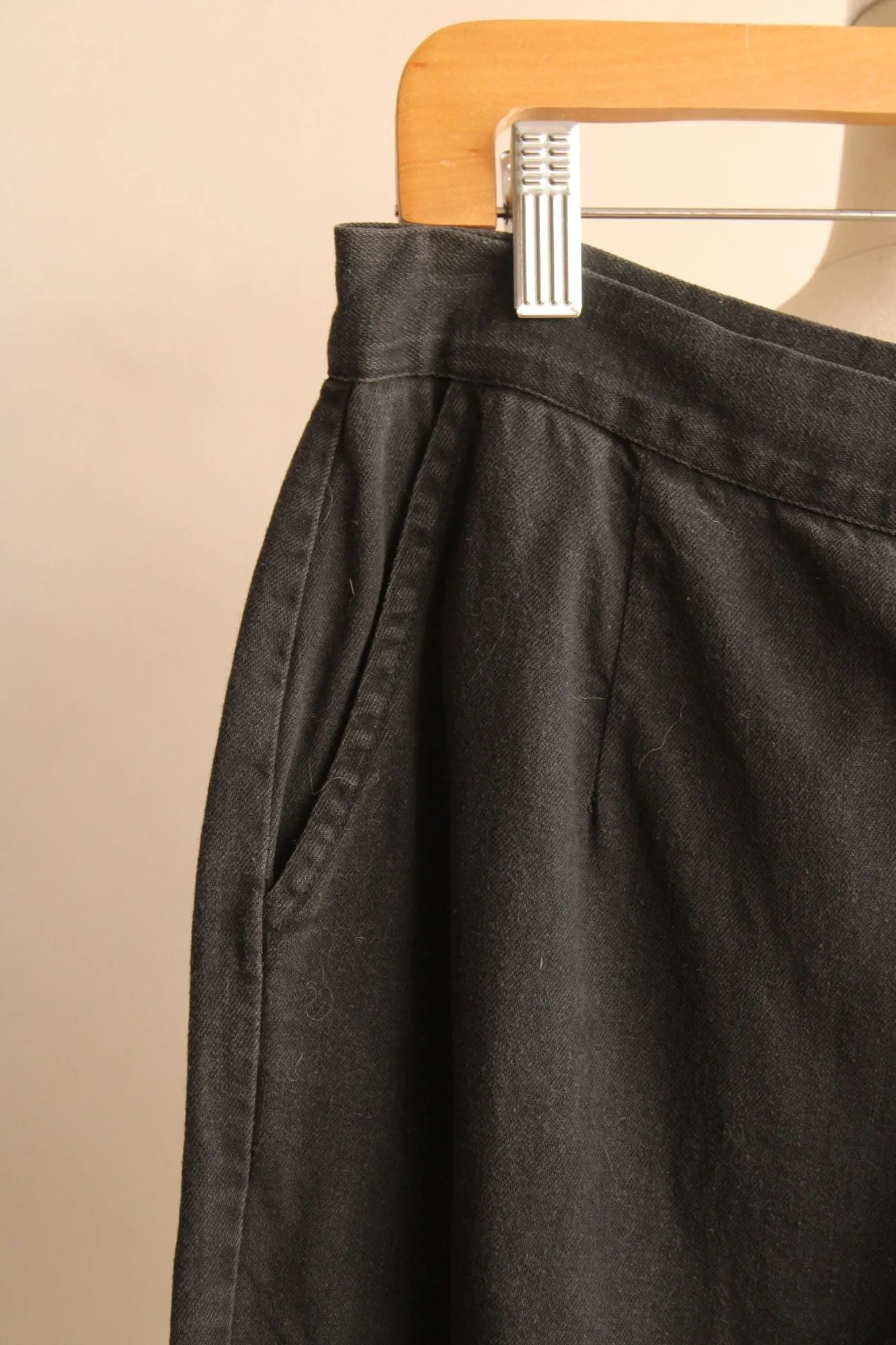 Vintage 1950s Volup Size Alfred Paquette Black Capri Pants