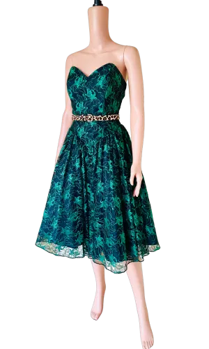 Vintage Lace Prom Midi Dress