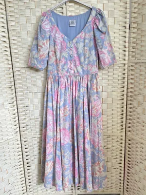 Vintage Laura Ashley Garden Print Dress